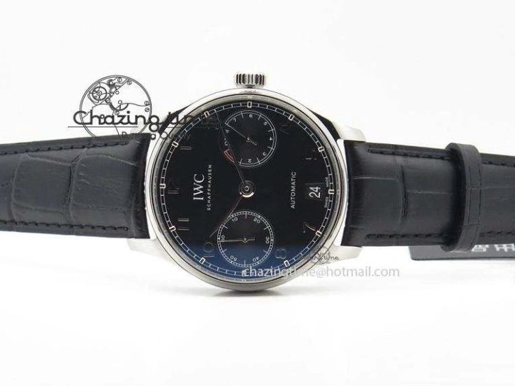 MIROTIME 0205 Practical Portuguese Real PR IW500109 ZF 1:1 Best Edition Black Dial On Black Leather Strap A52010 V 7308